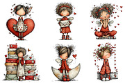 Whimsical Valentine Fairy Clipart, an Illustration by Dream Creation (Thumbnail 3 of 6)