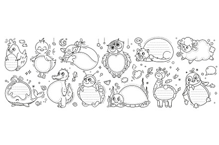 Cute kawaii animal paper note frames