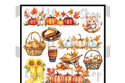 Cozy Fall clipart, an Illustration by CraftCrateShop (Thumbnail 3 of 7)