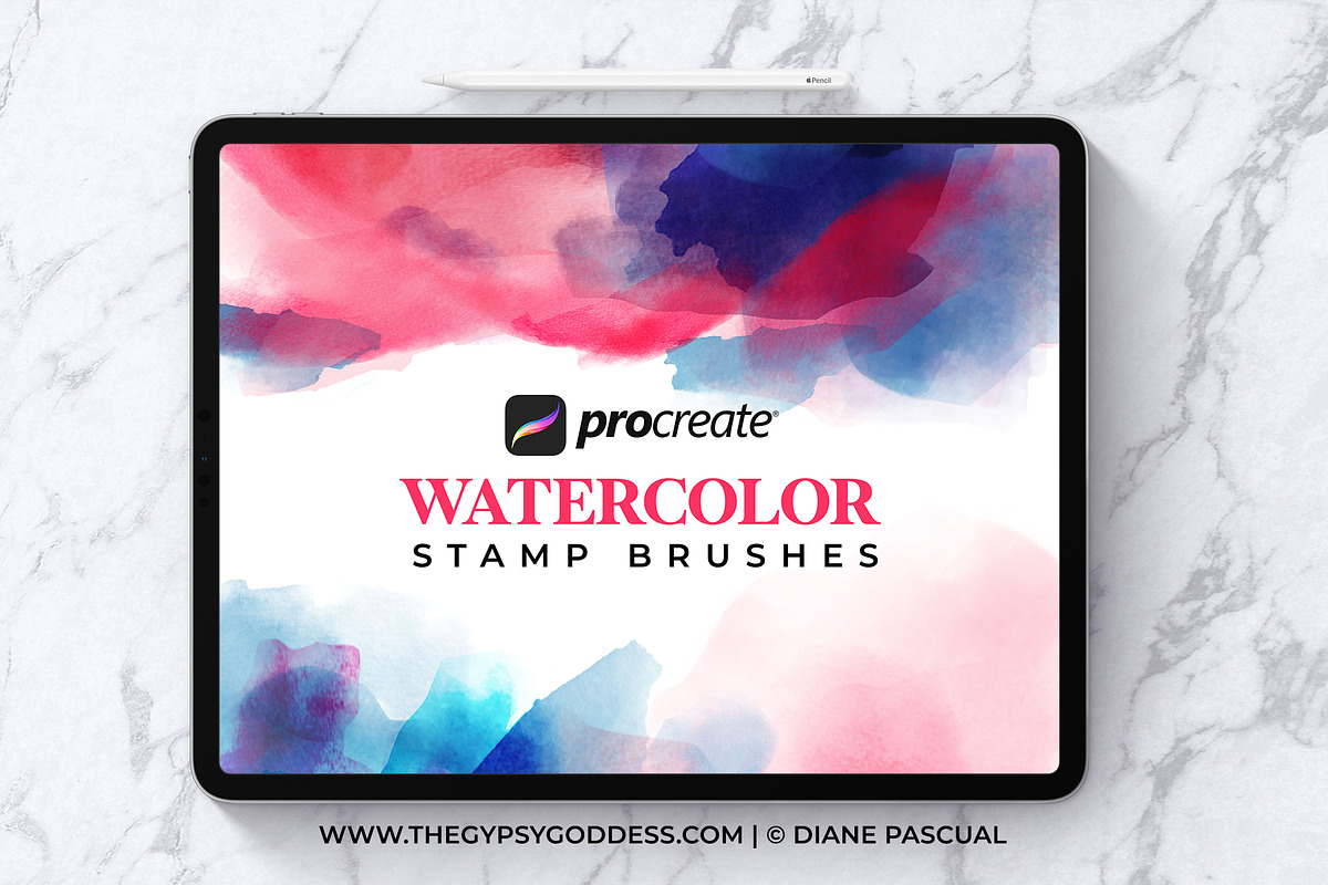 Procreate Watercolor Stamp Brushes, a Brush Add-On by The Gypsy Goddess (Photo 1 of 7)