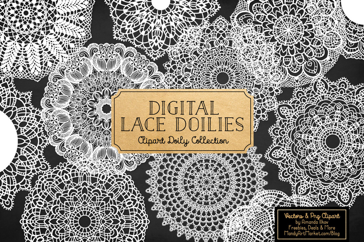 White Lace Doilies - Vectors & PNGS, an Illustration by Amanda Ilkov (Photo 2 of 4)