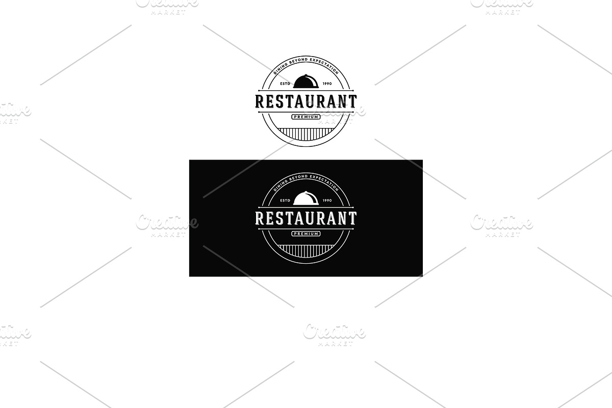 Vintage restaurant logo design with, a Branding & Logo Template by LOGOCREATIVE