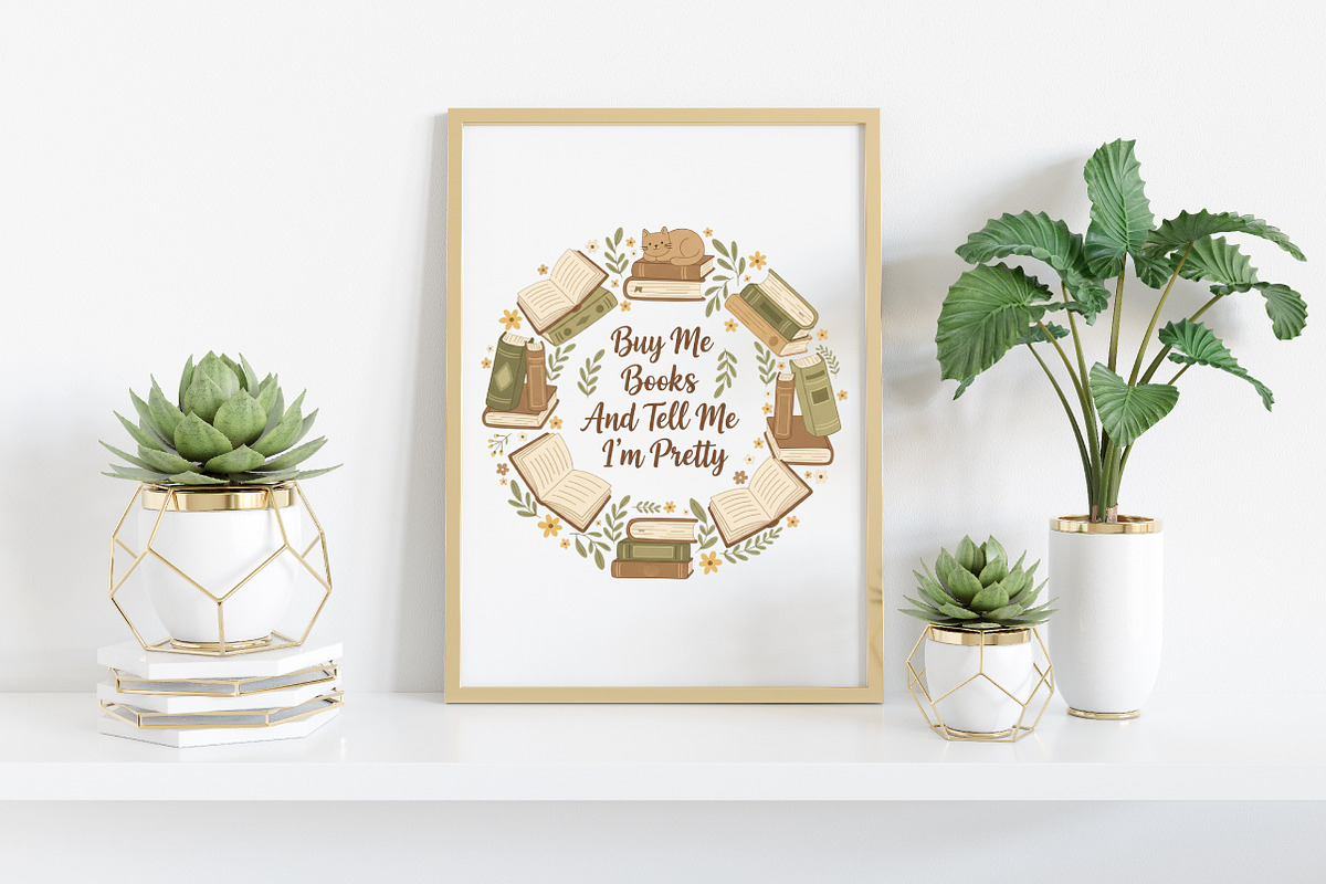 Buy Me Books Tell Me I'm Pretty PNG, an Illustration by Craft Nest (Photo 3 of 6)