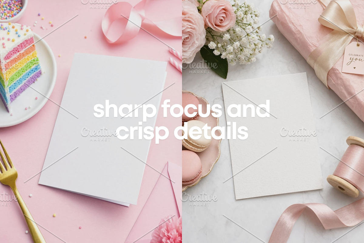 Girl Birthday Card Mockup, a Background Photo by Selenique Studio (Photo 3 of 9)