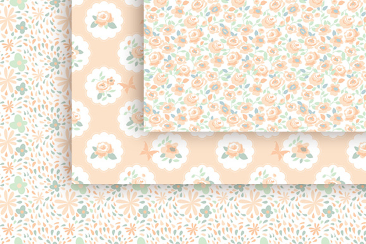 Spring floral romantic papers pack preview 2