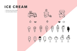 Cakes And Ice Cream Icon Set