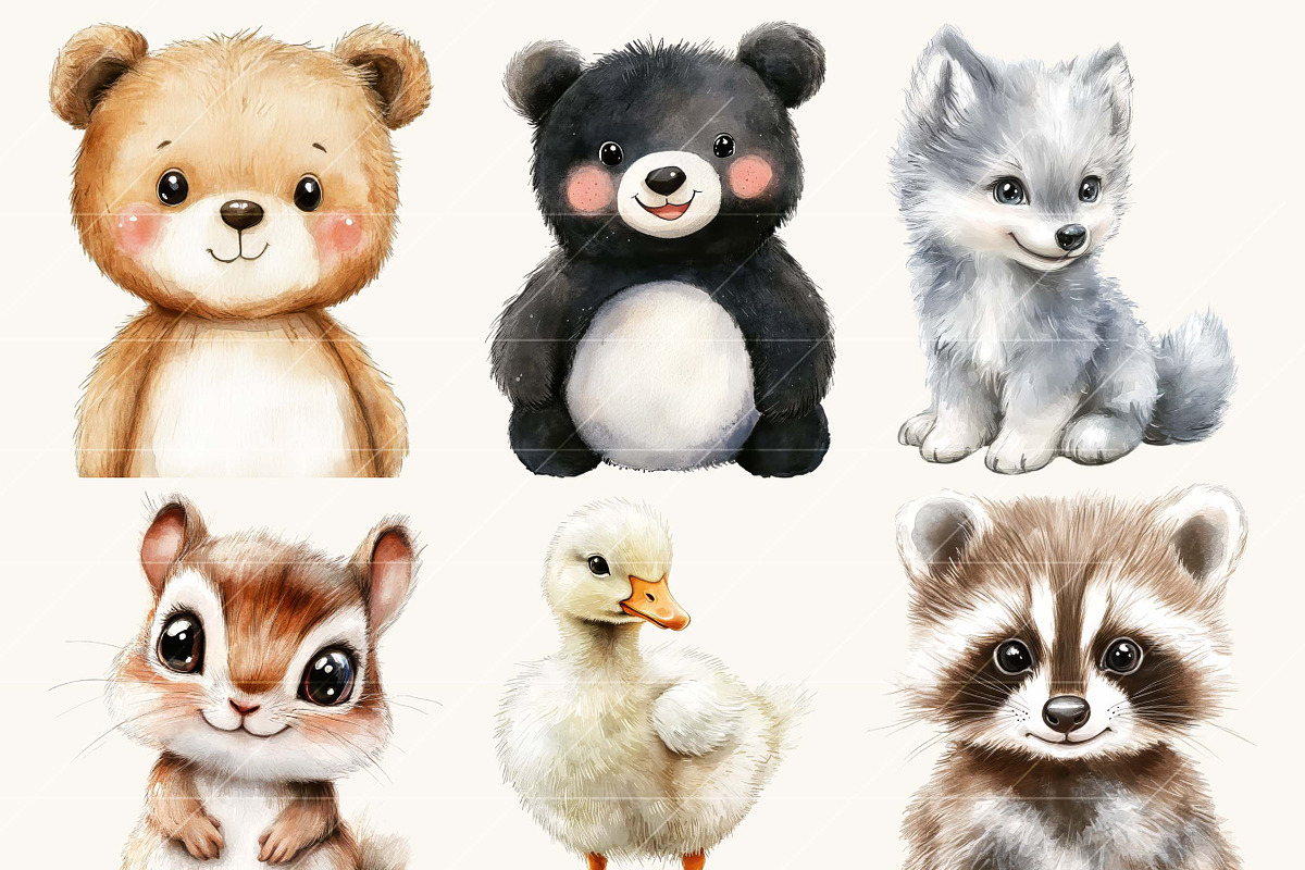 Watercolor Woodland Portraits, an Animal Illustration by Design Scotch (Photo 5 of 7)