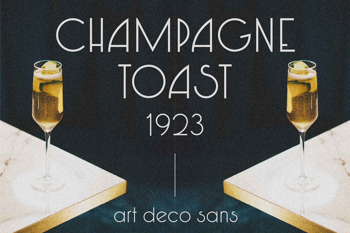 Champagne Toast 1923 - Art Deco Sans, a Sans Serif Font by Like Magic Studio (Photo 1 of 8)
