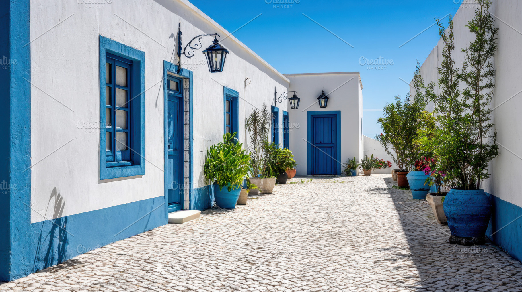 Coastal village alleyway, a Photo by Beautiful things