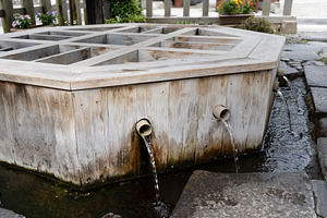 Wooden spring water well in the town of Matsumoto, Japan, an Architecture Photo by GoodGoods