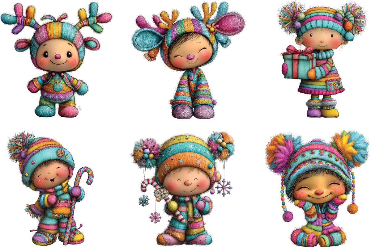 Whimsical Christmas Baby Kid Clipart, an Illustration by CraftArtStudio (Photo 2 of 6)