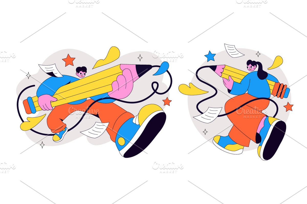 5 Pencil Vector Illustration, an Object Illustration by denayunebgt (Photo 3 of 3)