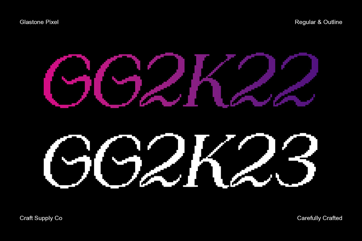 Glastone Pixel, a Sans Serif Font by Craft Supply Co. (Photo 2 of 8)