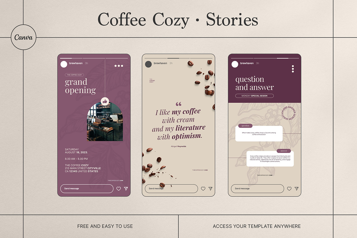 Coffee Cozy | Social Media Pack, a Social Media Template by prajapixels (Photo 5 of 6)