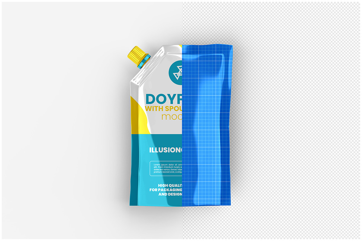 Doypack with Spout on Side Mockup, a Packaging Mockup by Illusiongraphic (Photo 17 of 25)