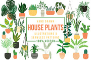 House plants Illustrations & Pattern, a Pattern Graphic by Blue Lela Design (Thumbnail 1 of 9)