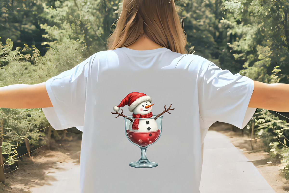 Snowman Christmas Wine Sublimation P, an Illustration by CrexoraLab (Photo 5 of 5)