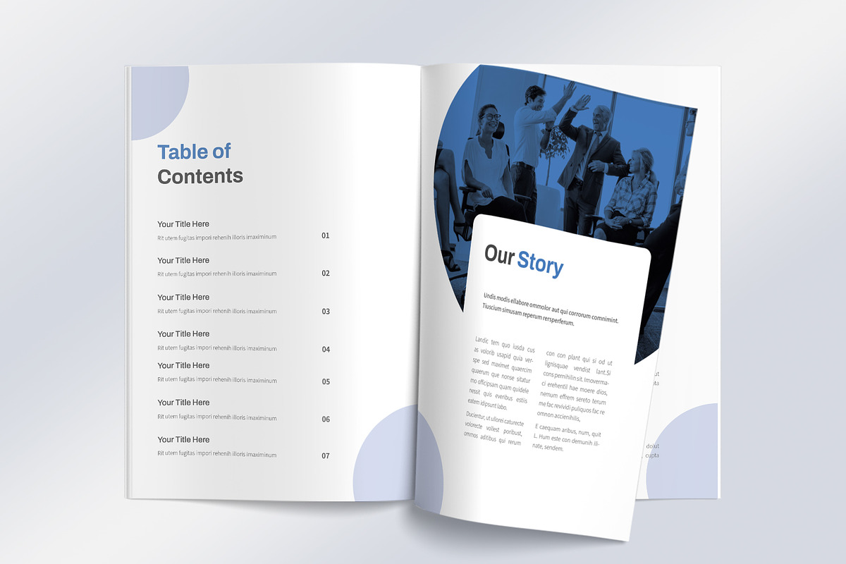Corporate Brochure Layout with Blue, a Brochure Template by graphypix (Photo 5 of 8)