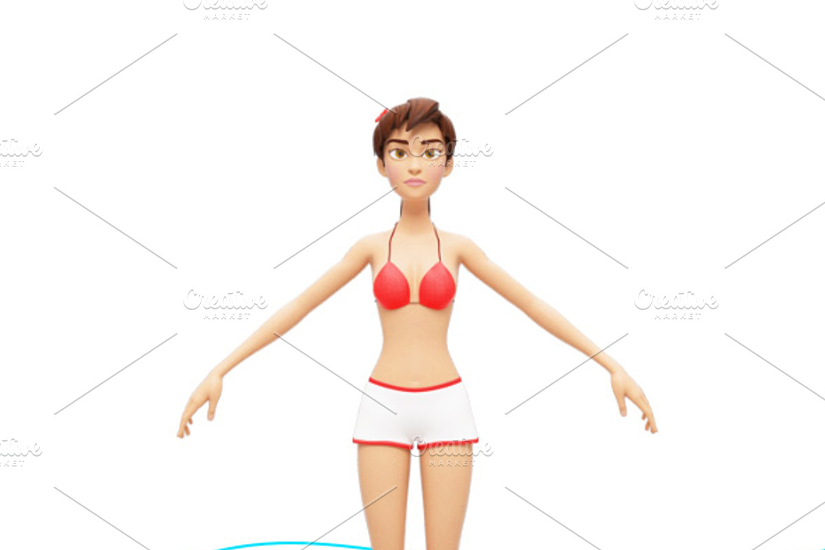Jenny Swimsuit Character Promo Kit, a Person Illustration by Oleg Ribar (Photo 24 of 27)