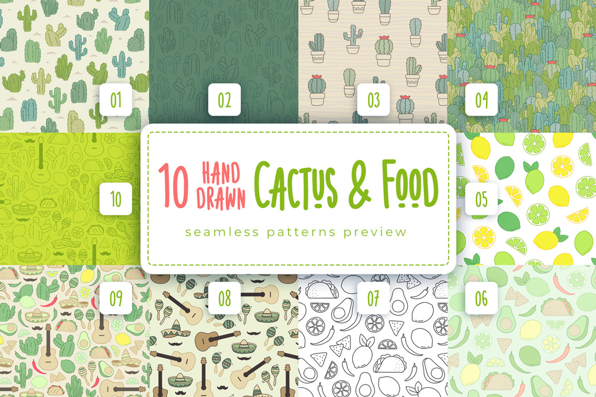 Cactus & Mexico Seamless Patterns, a Pattern Graphic by oelhoem (Photo 5 of 5)