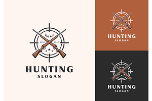 Rifle Crossed Aiming Hunting Logo, a Branding & Logo Template by ika trisiana