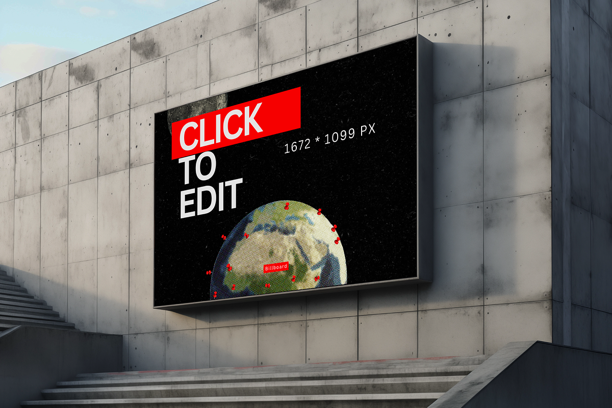 Stairs Billboard Mockup Template, an Advertising Mockup by GearShift (Photo 2 of 4)