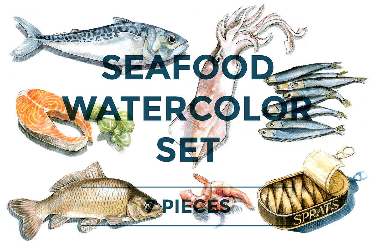 CHEESE SEAFOOD SAUSAGES BUNDLE, a Food Illustration by wedraw (Photo 5 of 5)