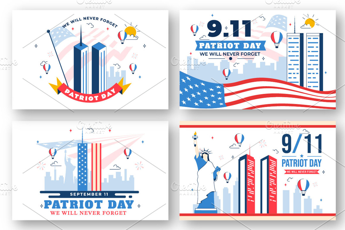 10 USA Patriot Day Illustration, a Person Illustration by denayunebgt (Photo 3 of 4)
