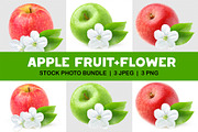 Isolated red apple and apple blossom, an Object Graphic by Fruits+Veggies (Thumbnail 1 of 4)