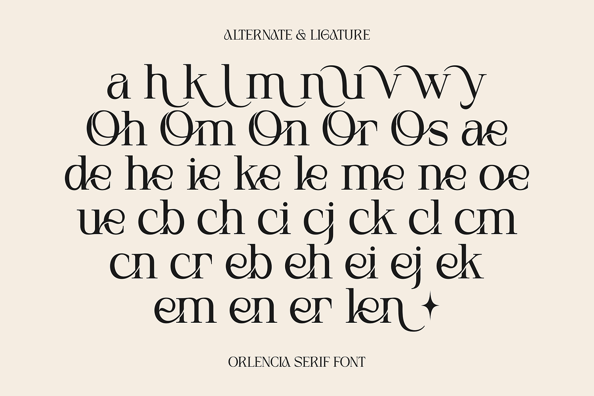 Orlencia – Elegant Modern Serif Font, a Serif Font by kangfont Studio (Photo 4 of 9)