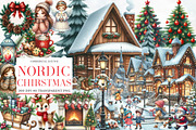 Antique Nordic Chirstmas Day Clipart, an Illustration by Designworld (Thumbnail 1 of 6)