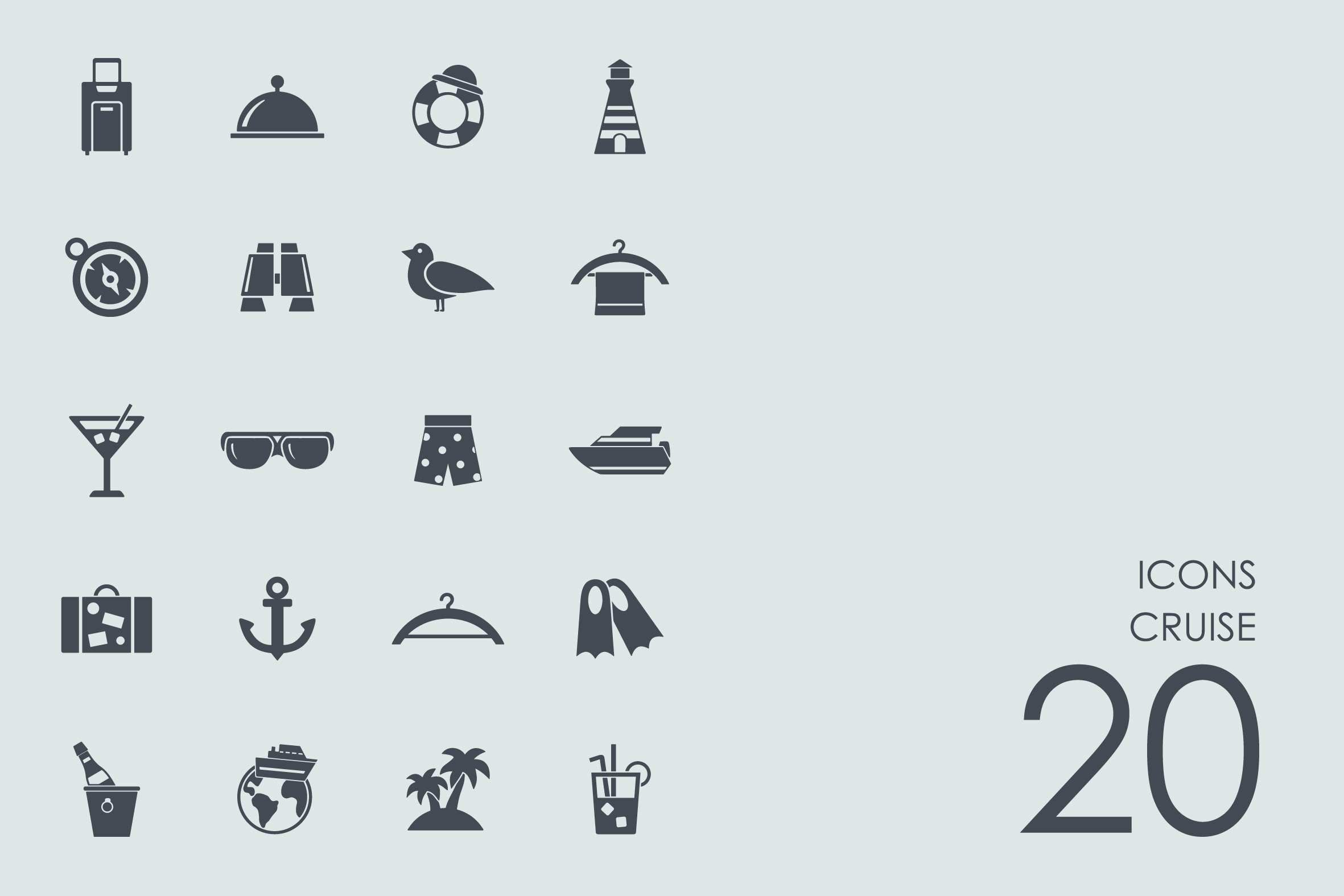 Cruise icons, an Outline Icon by Palau