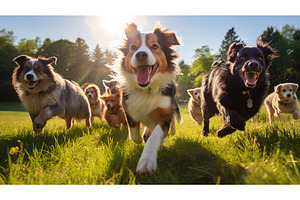 puppies multiple dogs ai generated, an Animal Photo by pikepicture
