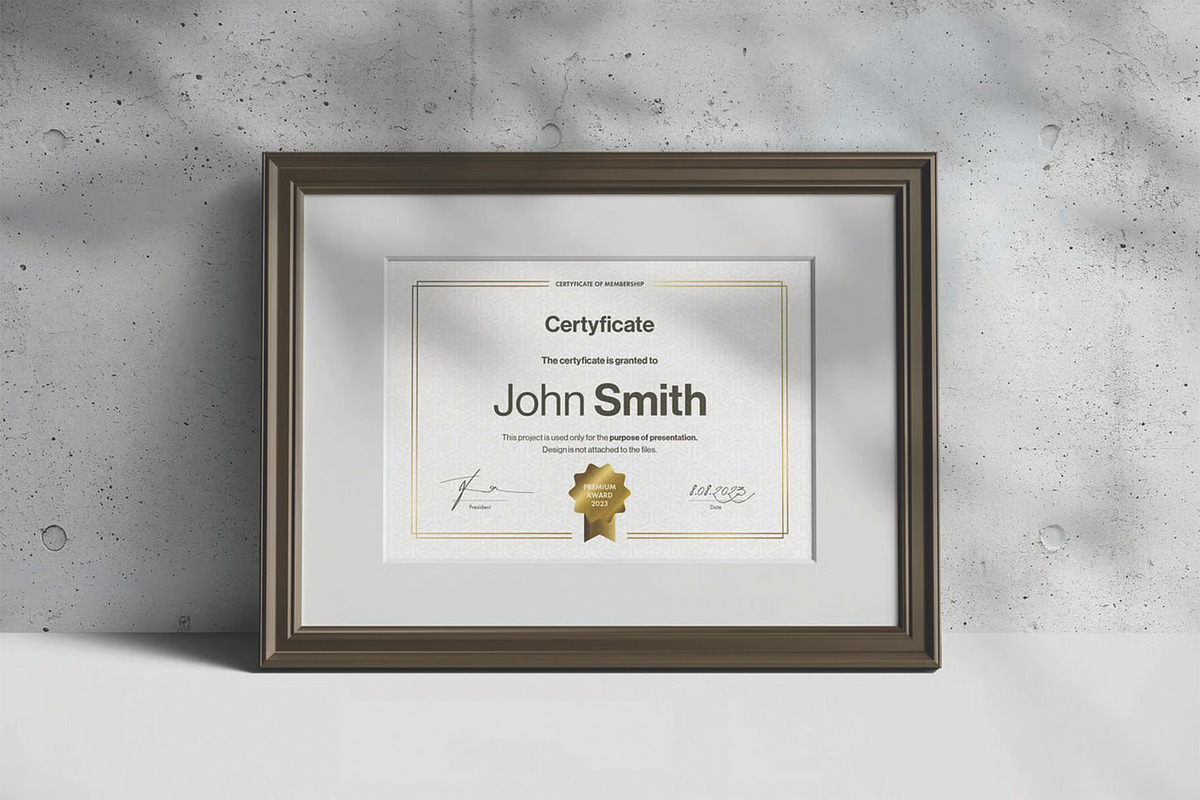 A4 Passe Partout Certificate Mockup, an Advertising Mockup by DesignRushMarket (Photo 5 of 13)