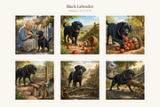 Black Labrador Illustrations, 30, an Animal Illustration by LanternkinStudio (Thumbnail 7 of 14)