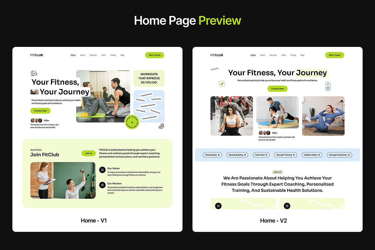 Fitness & Life Coaching Figma, an UI Kit Template by moonspiredesign (Photo 4 of 7)