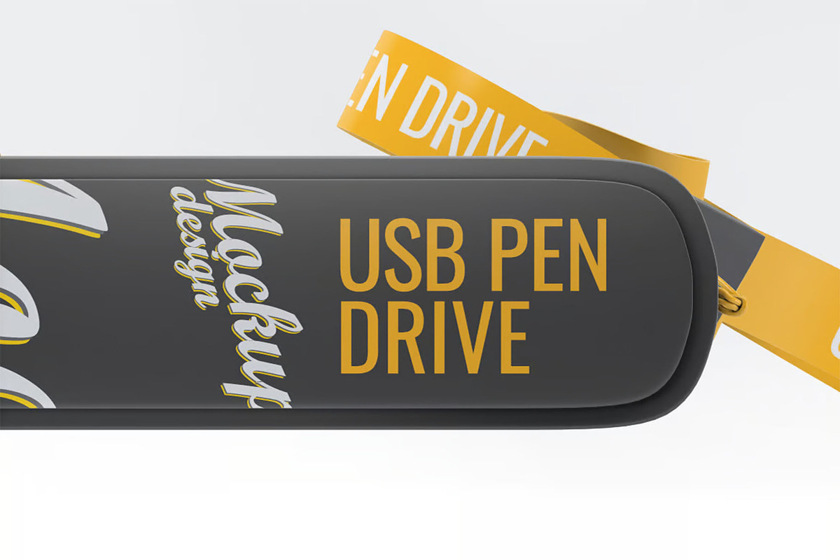 USB Pen Drive Mock-Up, a Product Mockup by DesignRushMarket (Photo 4 of 8)