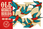 Old School Tattoo Birds, an Animal Illustration by Vecster (Thumbnail 1 of 9)