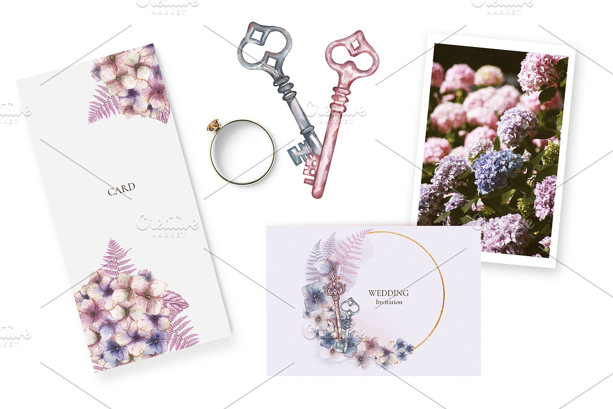 Watercolor Hydrangea Collection, a Decorative Illustration by MayaNavits (Photo 4 of 13)