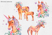 Watercolor Horse Unicorn Clipart, an Animal Illustration by Belusuab (Thumbnail 3 of 18)
