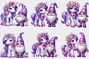 Watercolor Unicorn Gnome Clipart, a Seasonal Illustration by Craft Nest (Thumbnail 2 of 6)