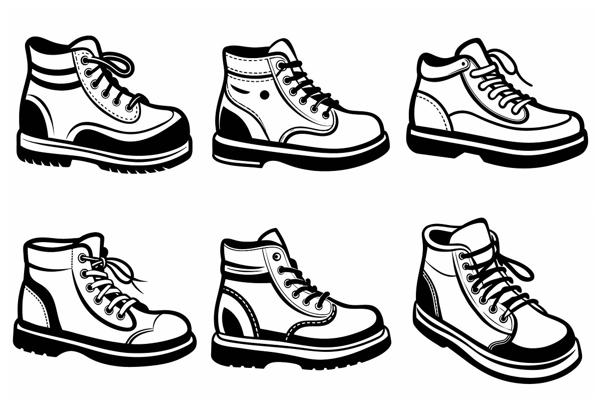 Lace Up Boot Vector Illustrations, an Object Graphic by Billah Hub