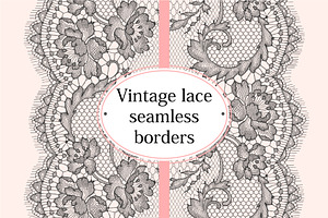 Vintage Lace Seamless Borders.