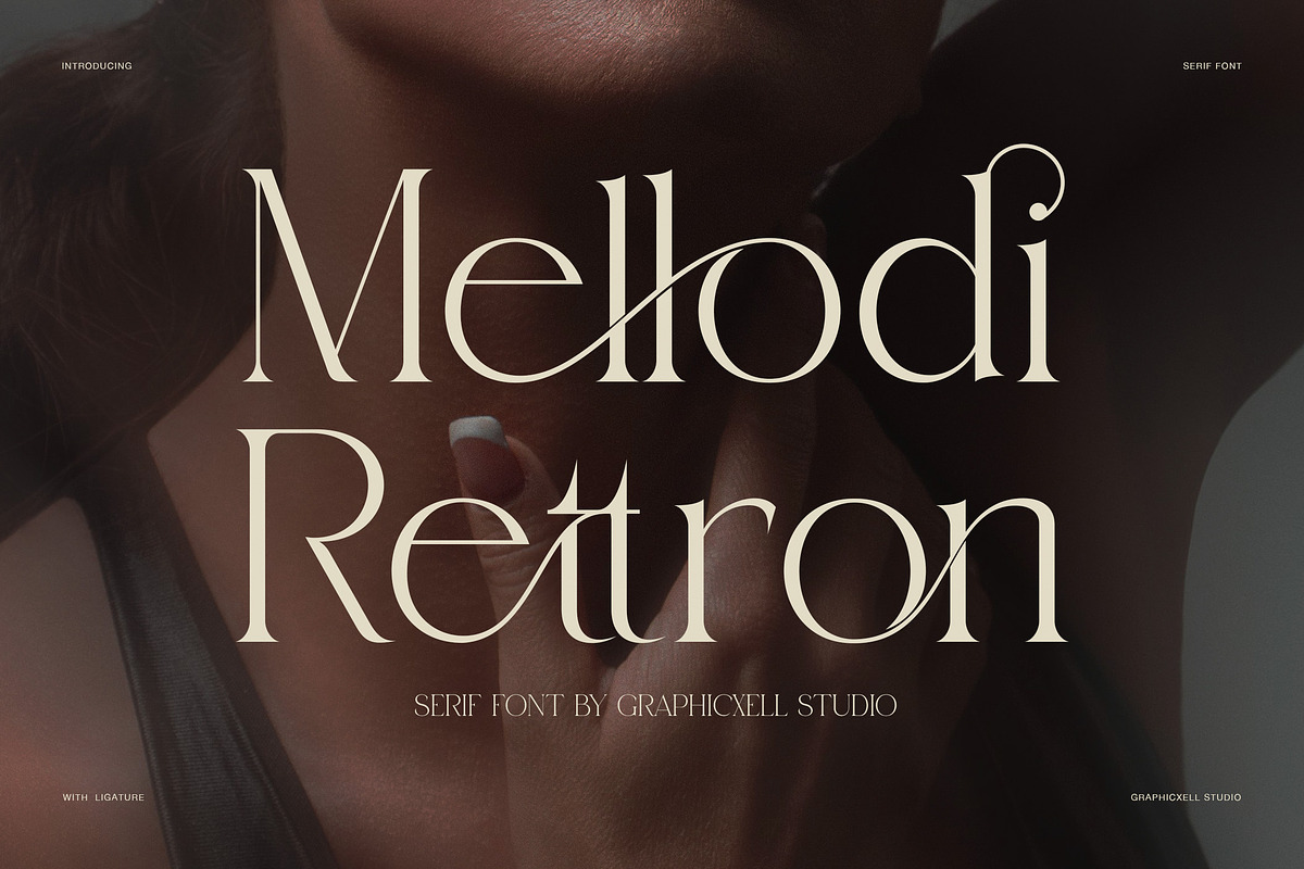 Mellodi Rettron Modern Serif Font, a Serif Font by Graphicxell (Photo 1 of 8)