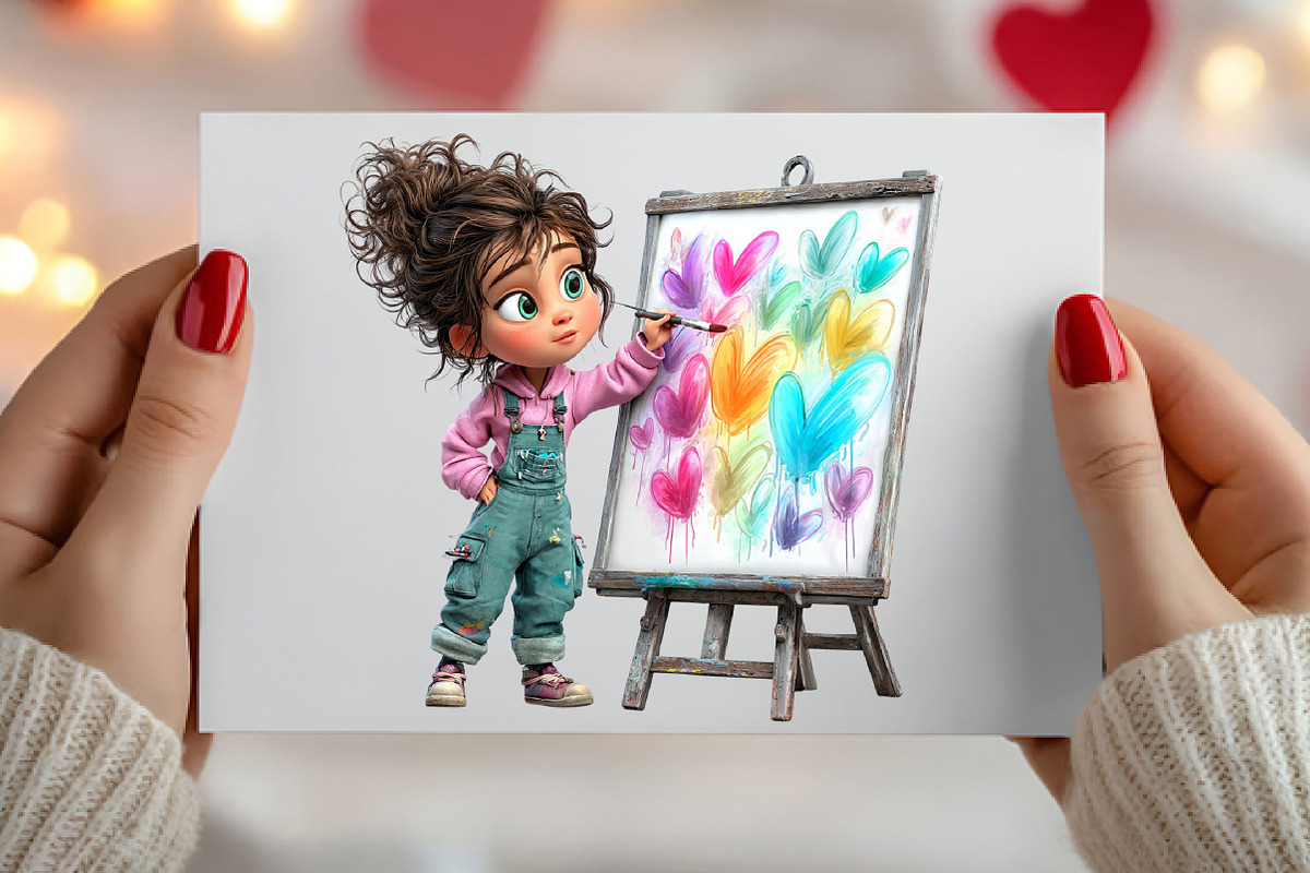Watercolor Quirky Girl Clipart, an Illustration by Canvas Craft (Photo 5 of 6)