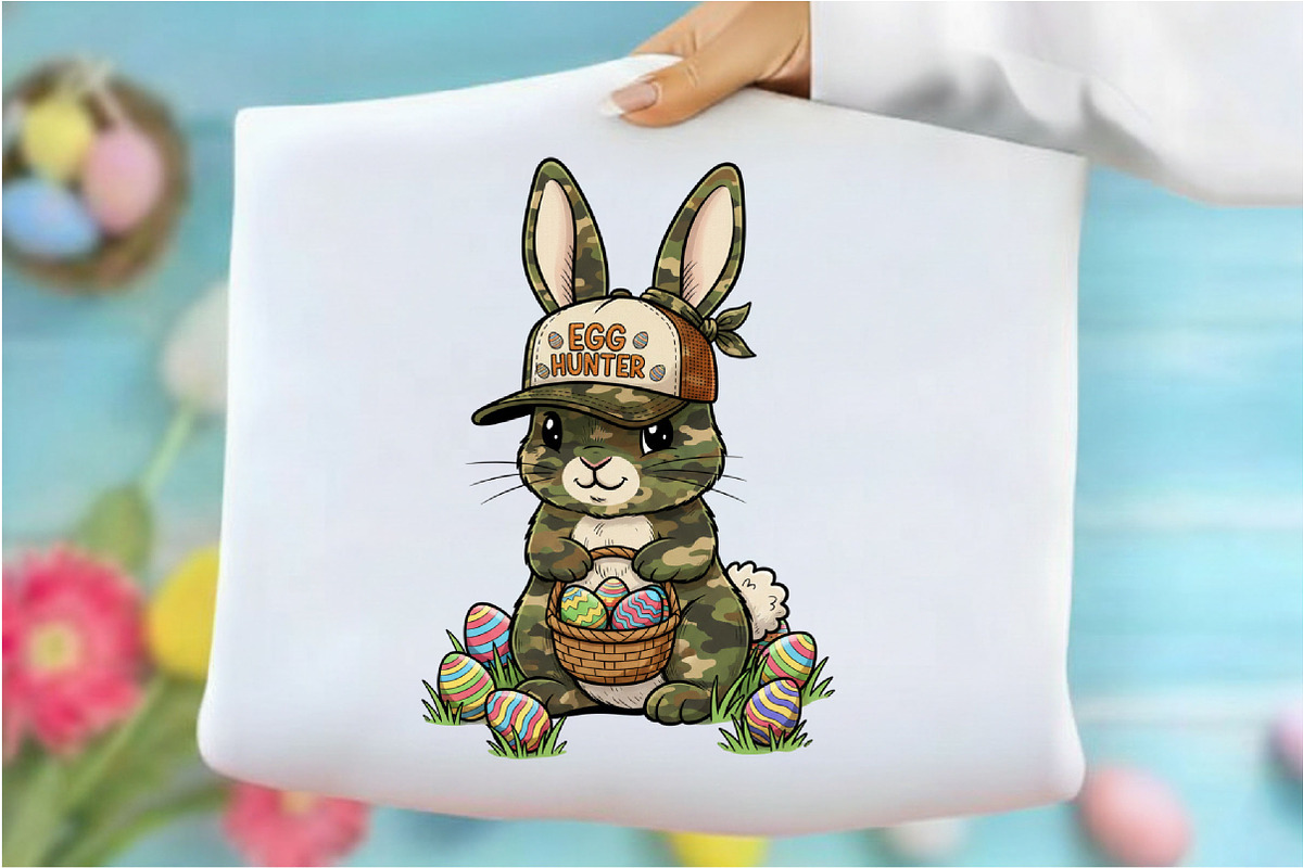Egg Hunter Camo Easter Bunny PNG, an Illustration by Designking (Photo 1 of 4)