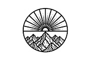 Mountain Sun Circle Design Bundle, an Illustration by Creativeshirt (Thumbnail 12 of 31)
