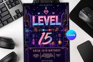 Gaming Birthday Invitation Template, an Invitation Template by InvitingStorys