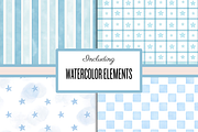 Blue Baby Shower Digital Paper, a Pattern Graphic by Neon Studio (Thumbnail 2 of 6)