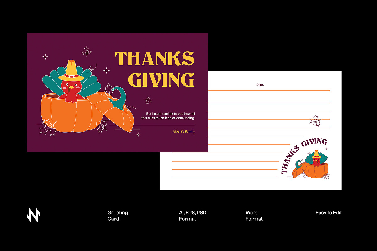 Thanksgiving Greeting Card, a Card Template by Neermana (Photo 1 of 4)
